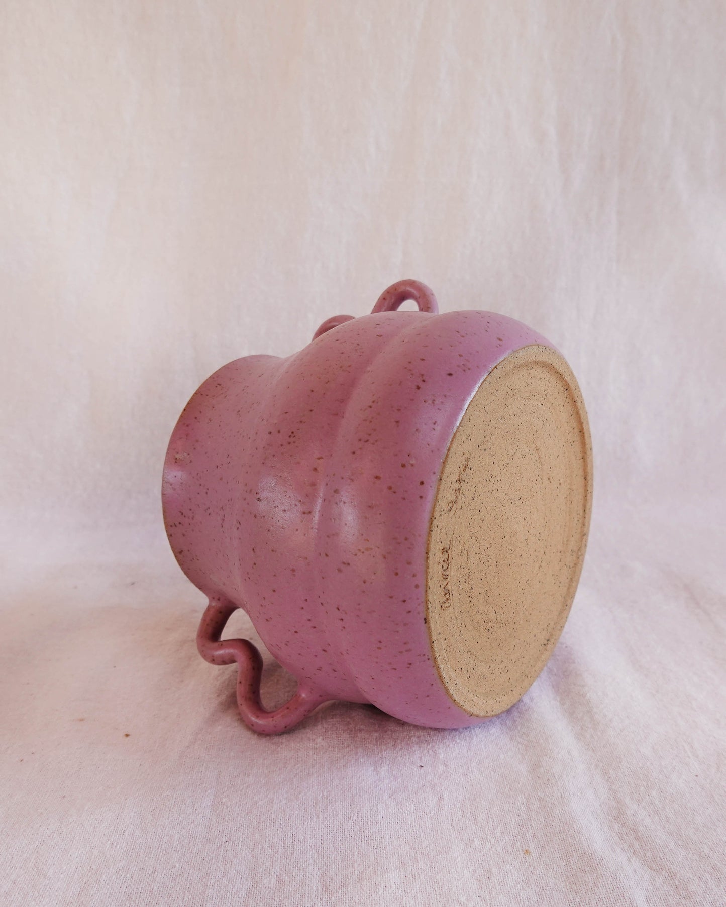 Looped Handles Lilac Vase