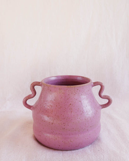 Looped Handles Lilac Vase