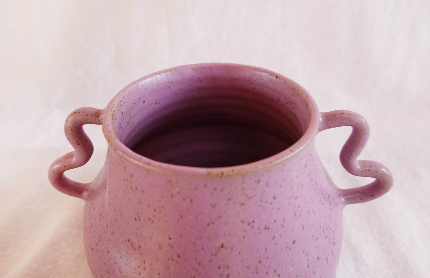 Looped Handles Lilac Vase