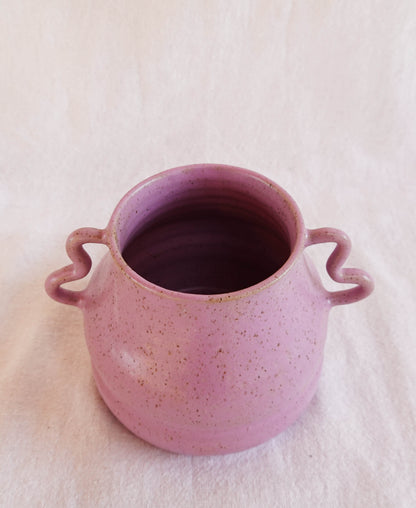 Looped Handles Lilac Vase