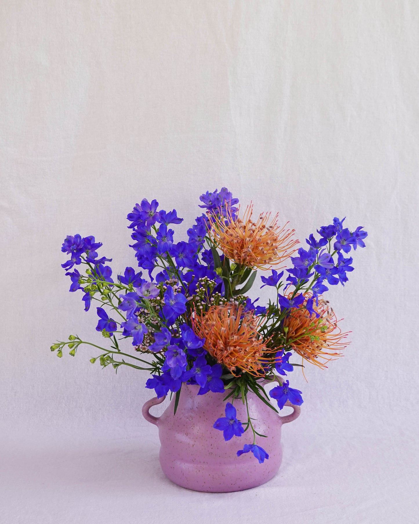 Looped Handles Lilac Vase