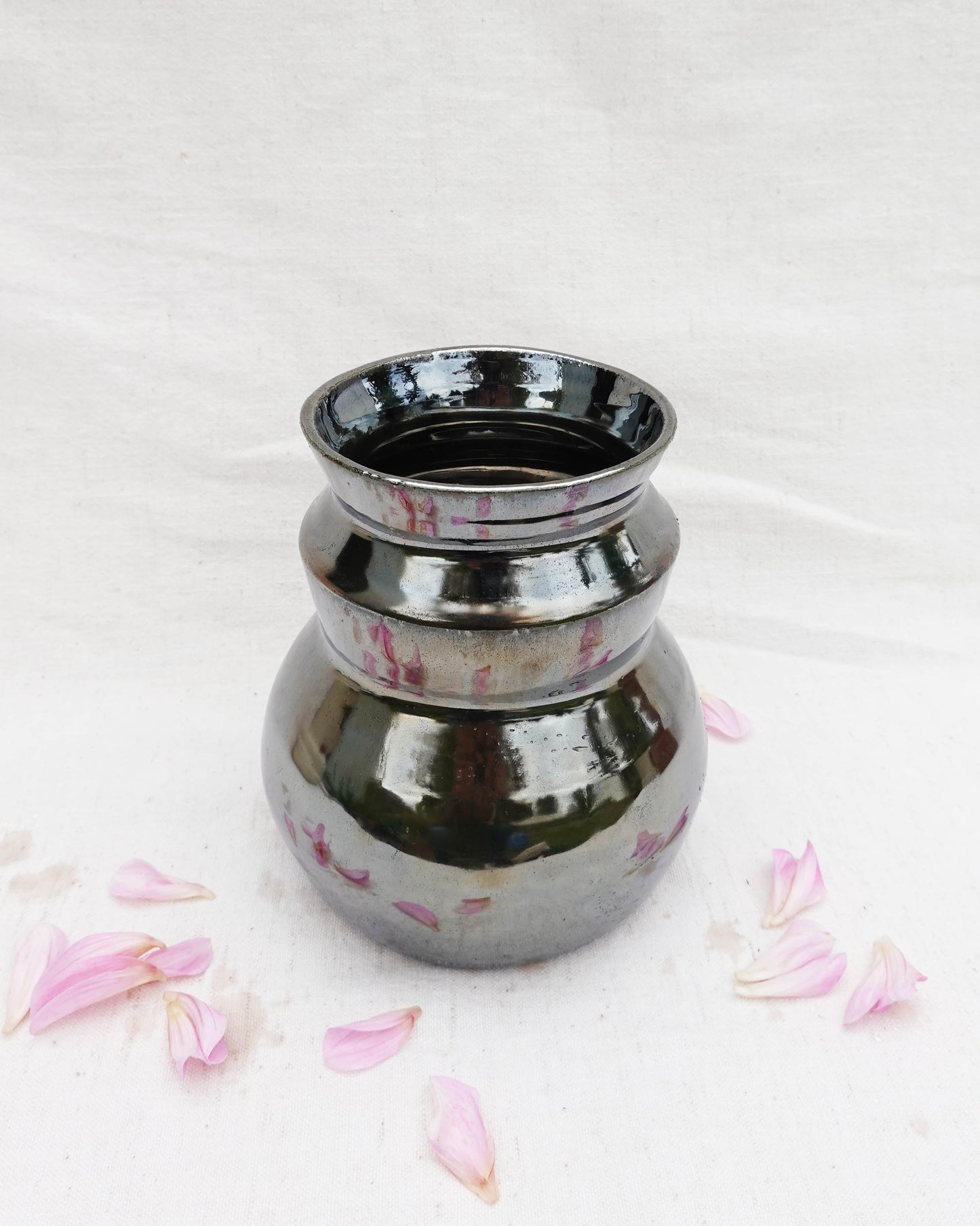 Metallic Angular Vase