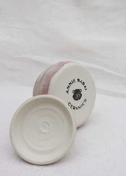 Pink and Cream Lidded Jar