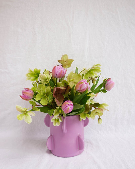 Half Moon Lilac Vase / Planter / Utensil Crock