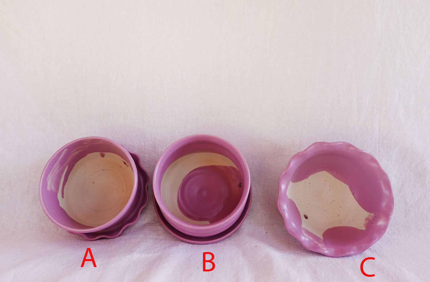 Lilac Planter w/attached Saucer (A)