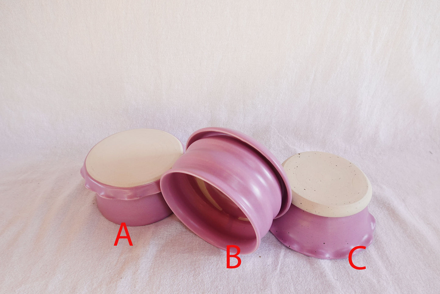 Lilac Planter w/attached Saucer (A)