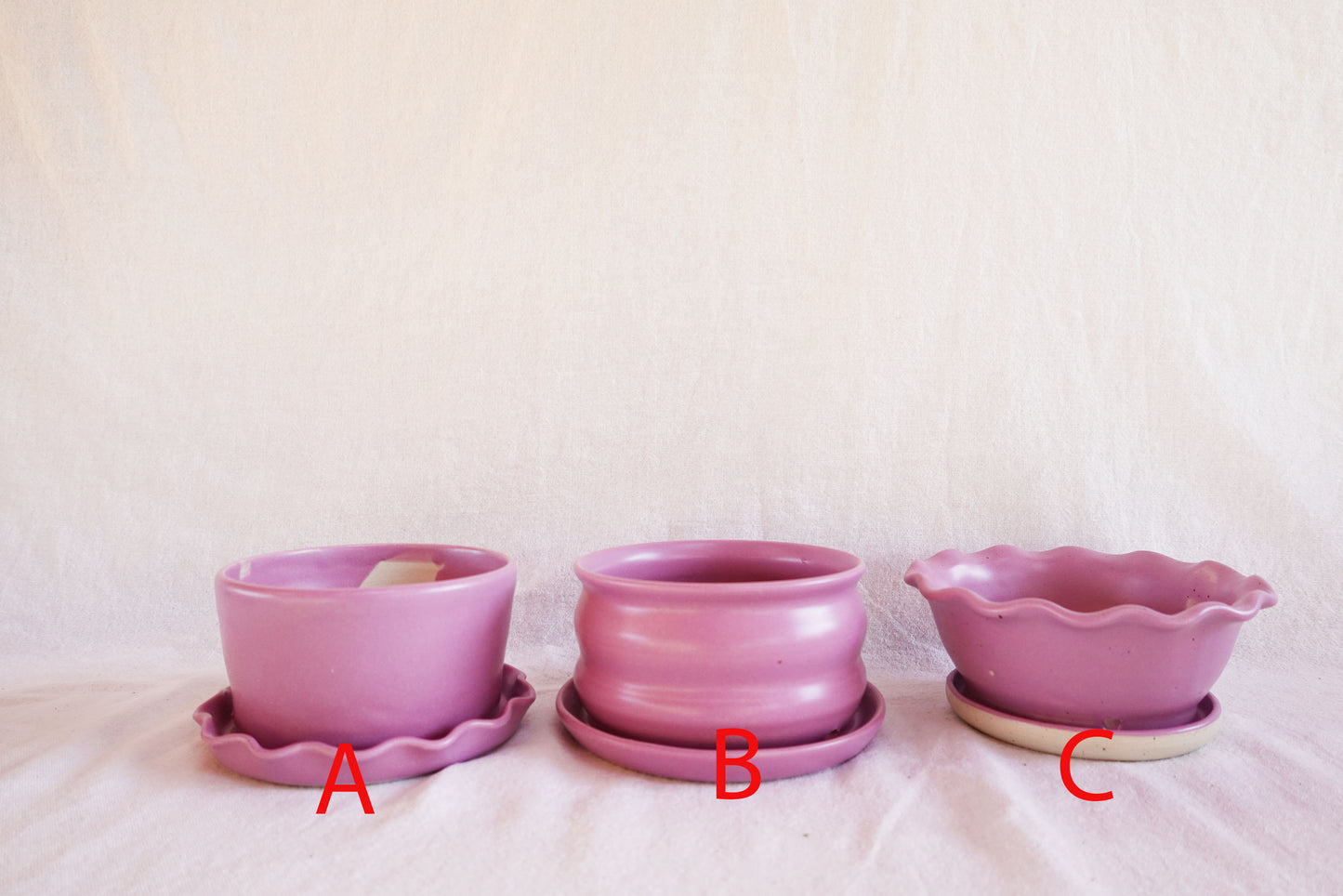 Lilac Planter w/attached Saucer (A)