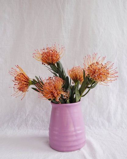 Lilac Tapered Vase with Ripples
