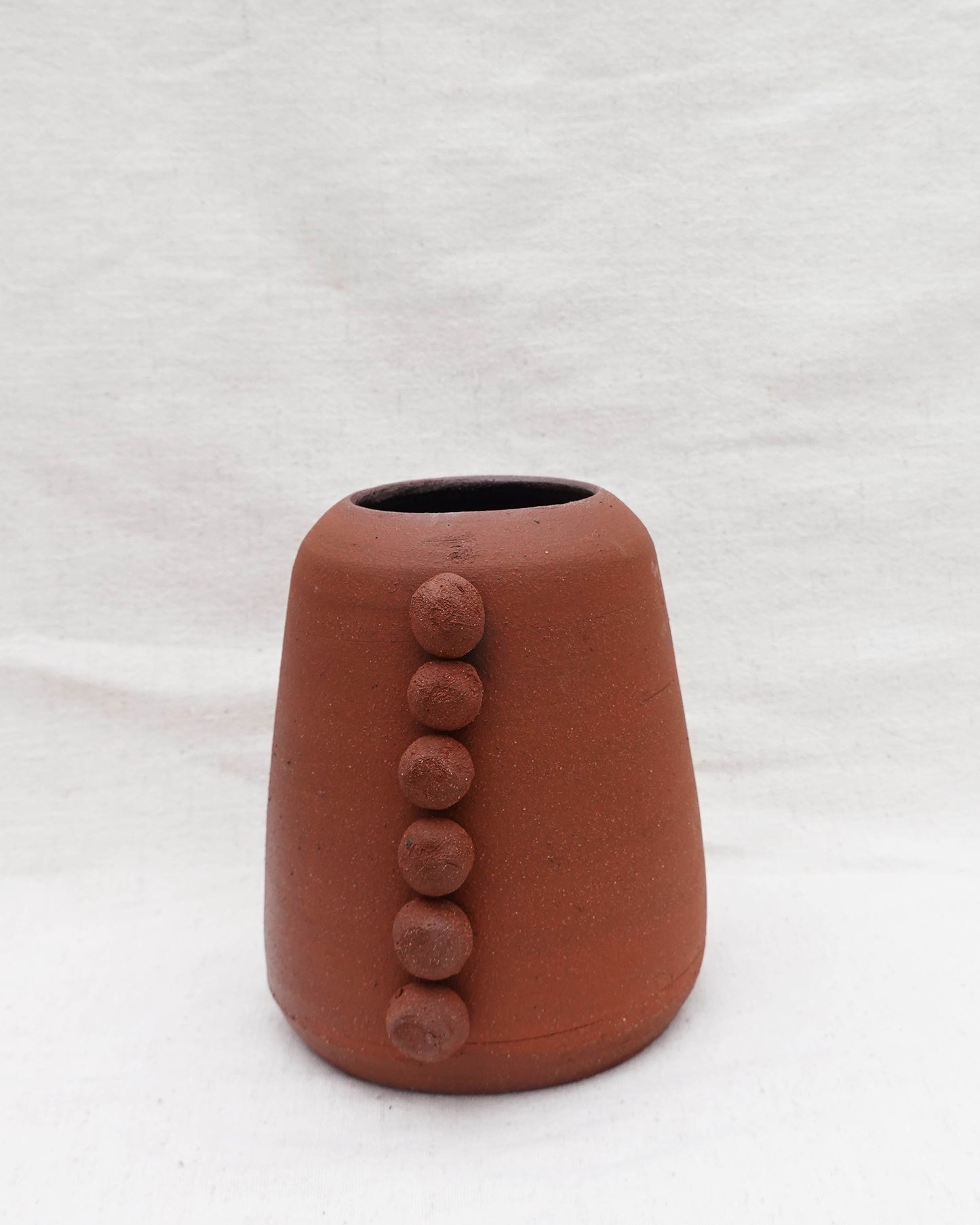 Red Clay Vase with Circles