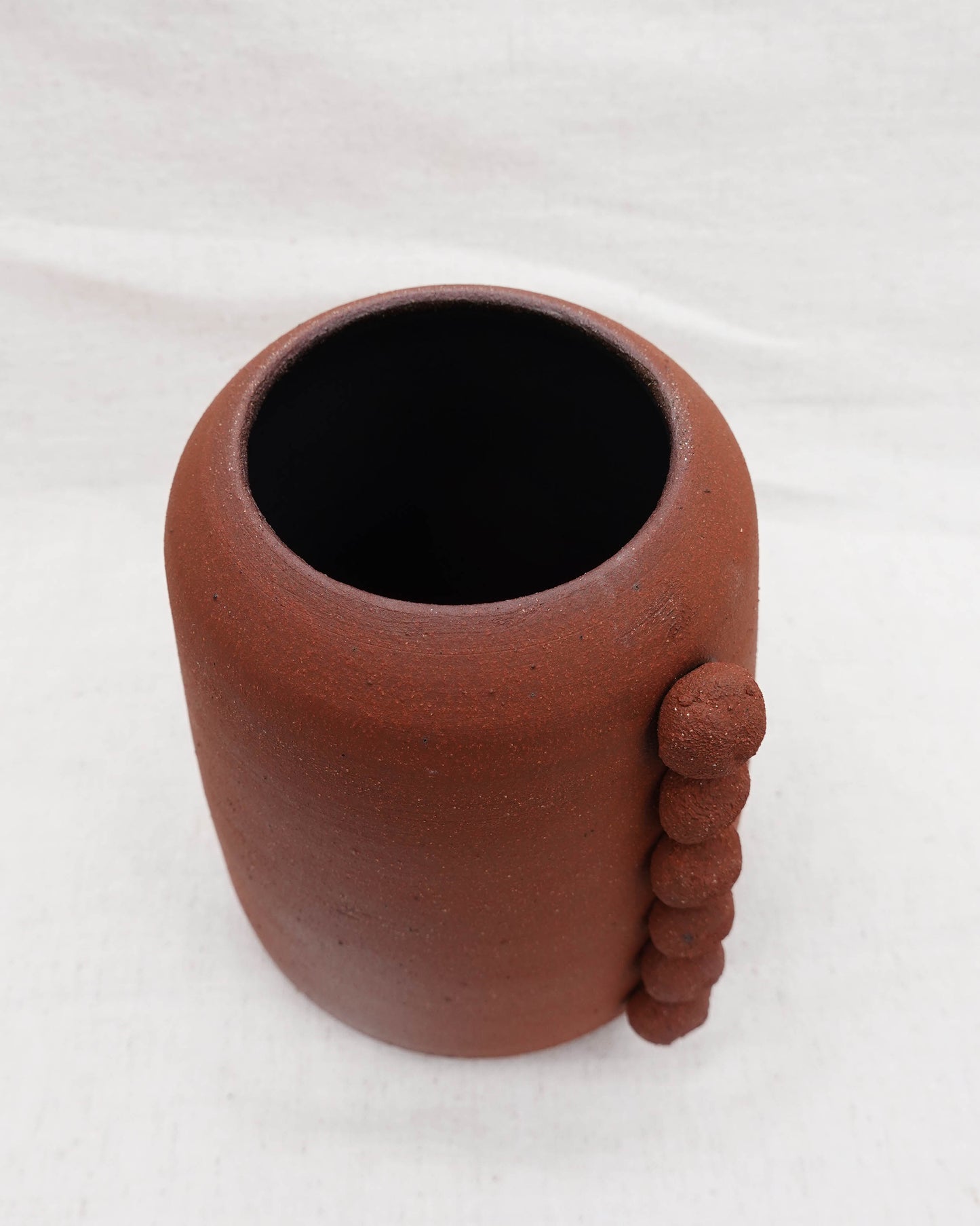 Red Clay Vase with Circles