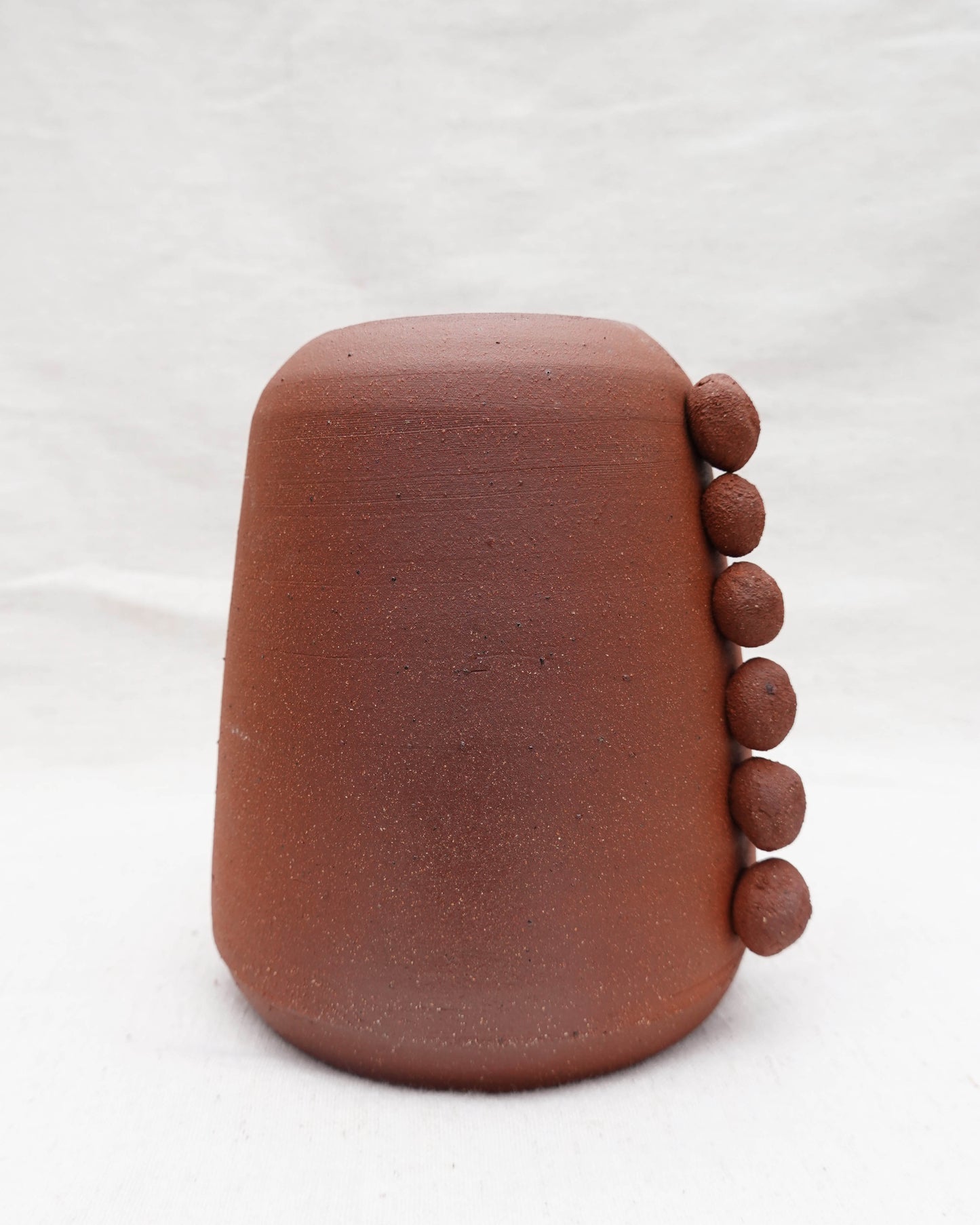 Red Clay Vase with Circles