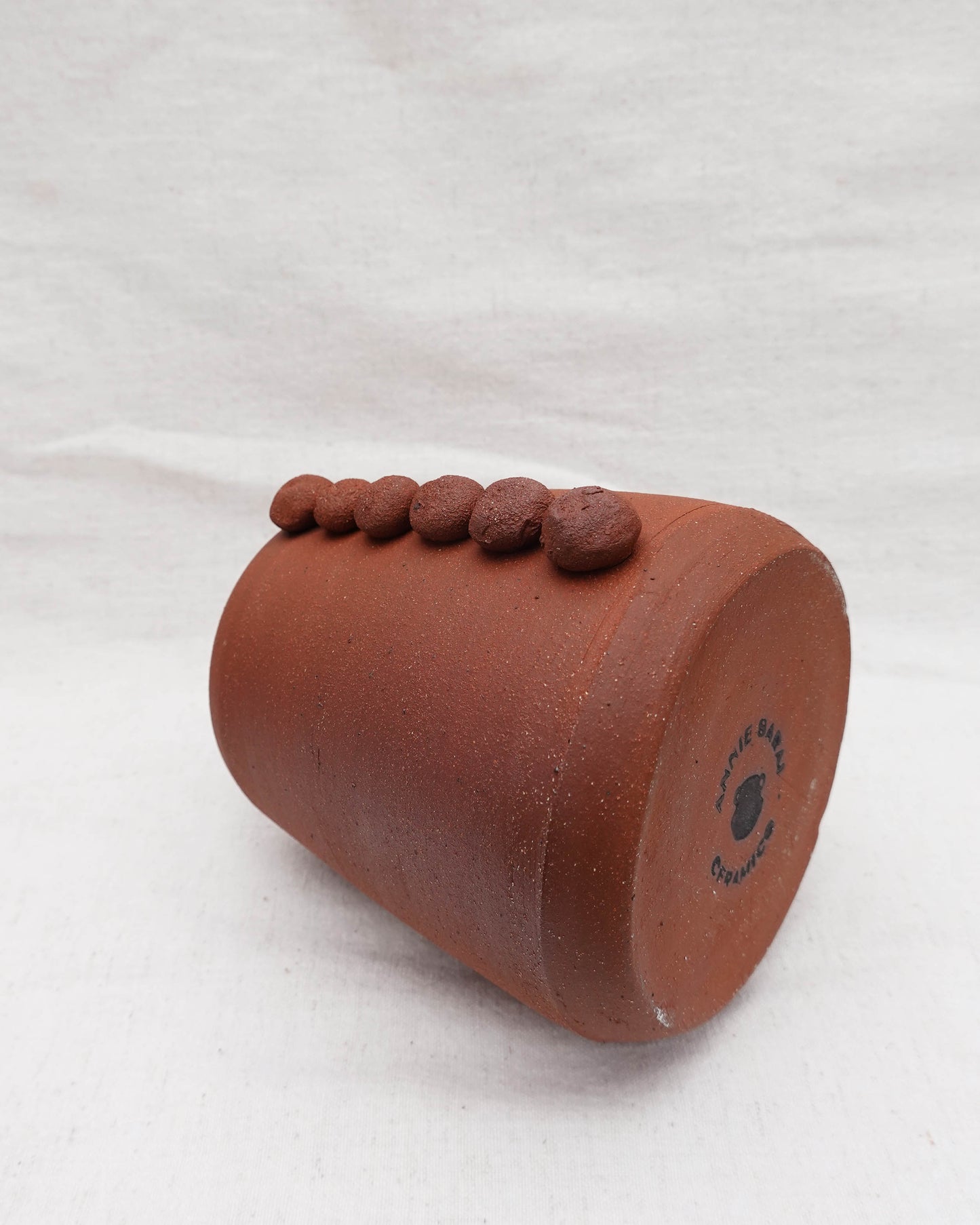 Red Clay Vase with Circles