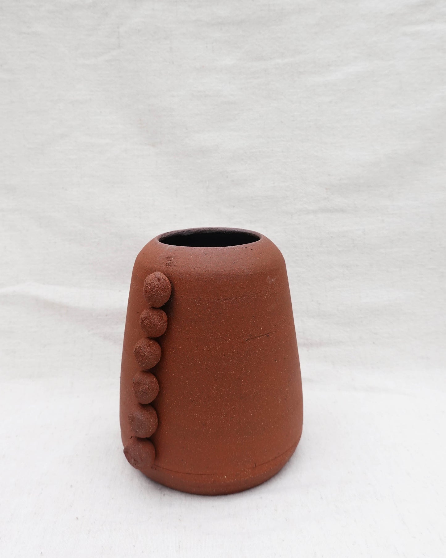 Red Clay Vase with Circles