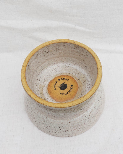 Ribbed Pedestal Bowl / Key Bowl / Serving Fruit Bowl