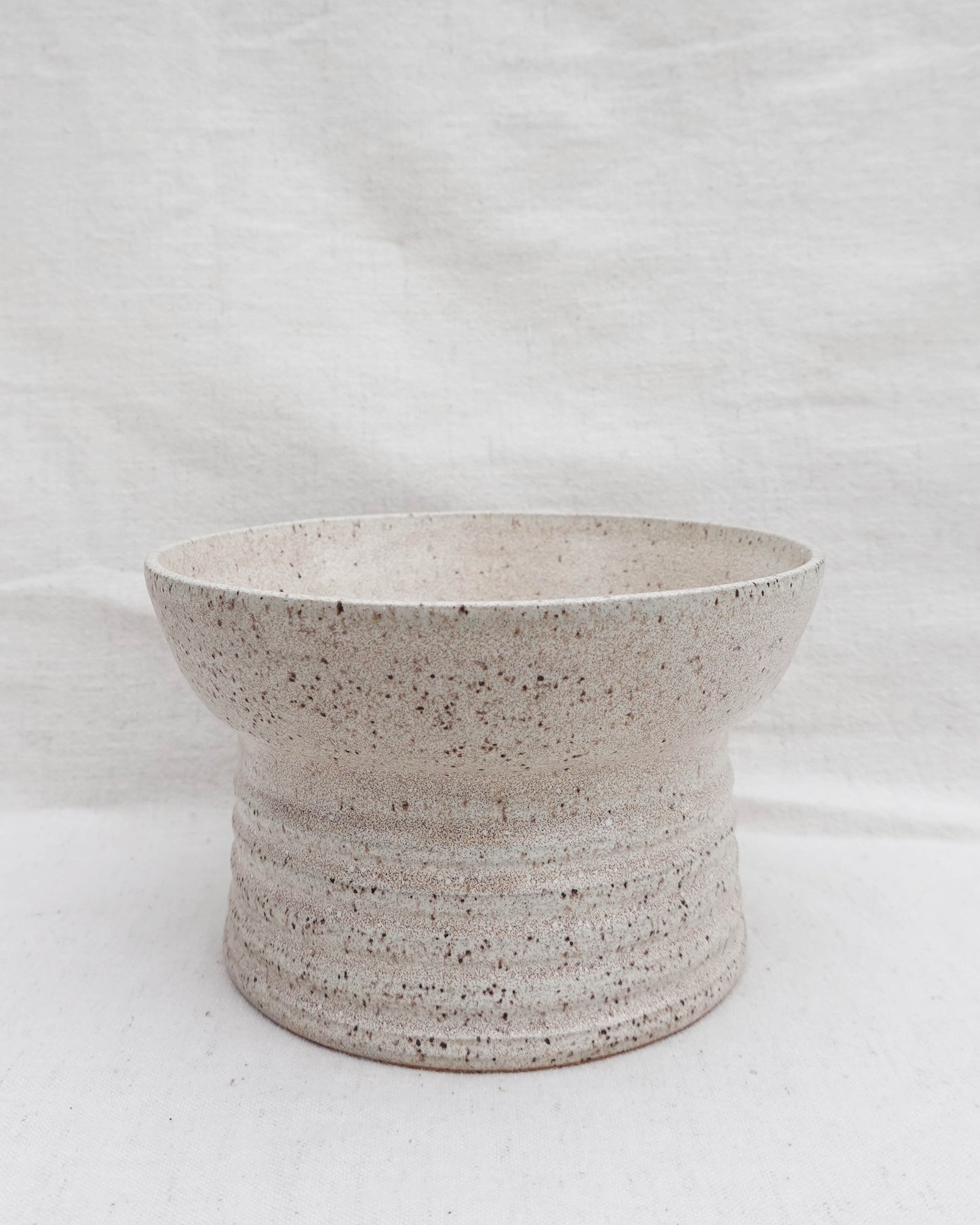 Ribbed Pedestal Bowl / Key Bowl / Serving Fruit Bowl