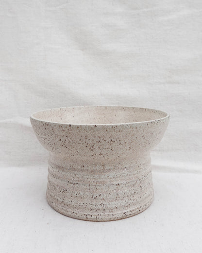 Ribbed Pedestal Bowl / Key Bowl / Serving Fruit Bowl