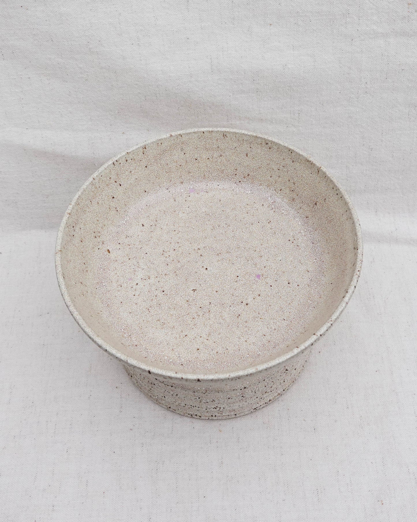 Ribbed Pedestal Bowl / Key Bowl / Serving Fruit Bowl