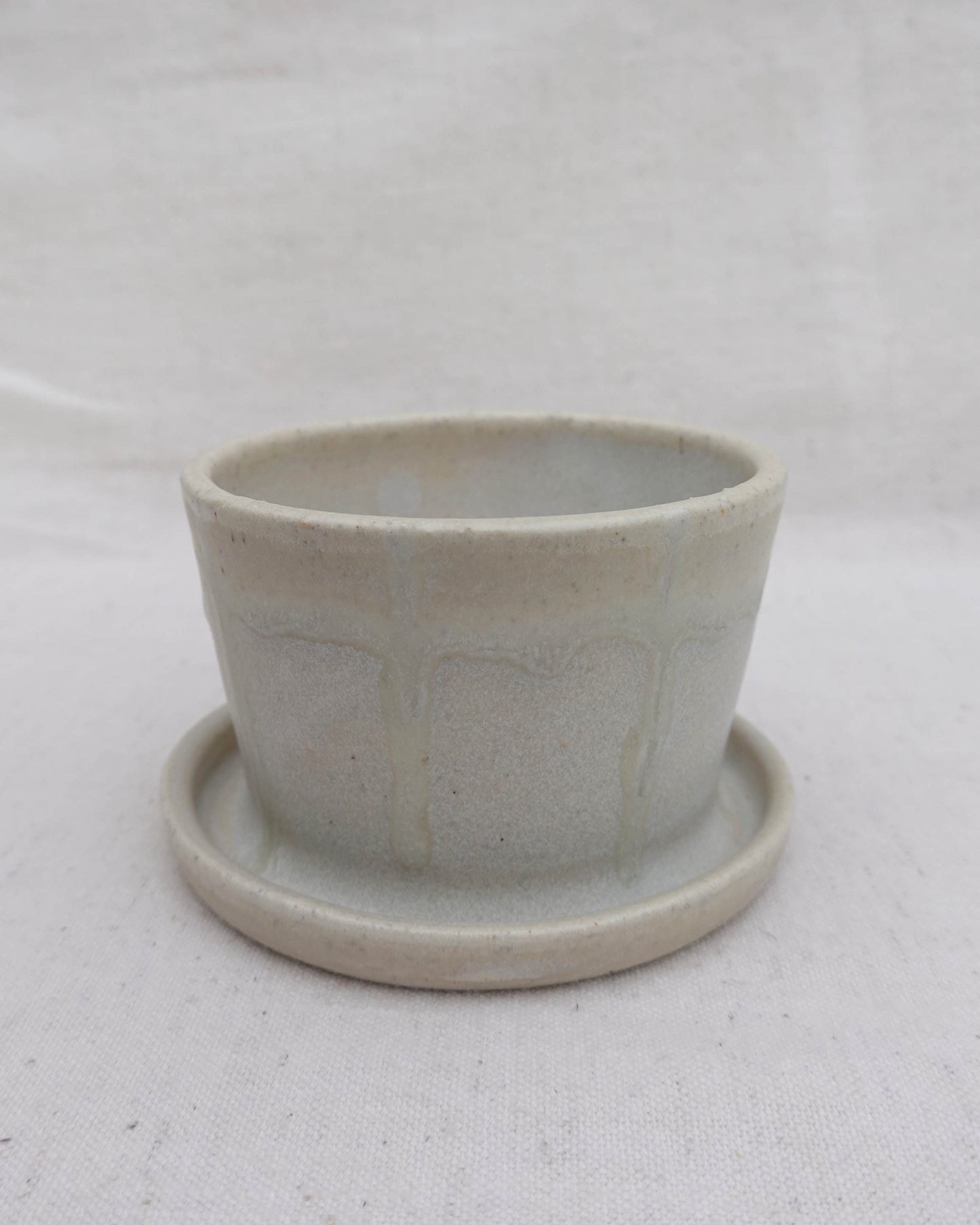 Subtle Stripes Planter with Saucer