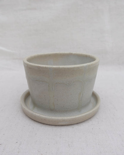 Subtle Stripes Planter with Saucer