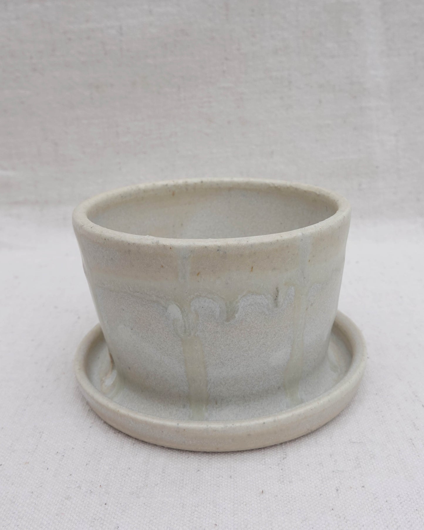 Subtle Stripes Planter with Saucer