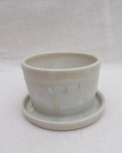 Subtle Stripes Planter with Saucer