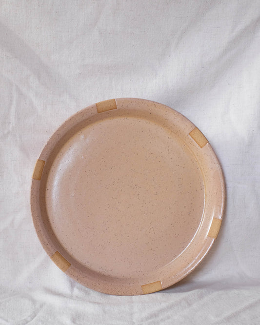 Apricot Serving Platter with Decorative Squares