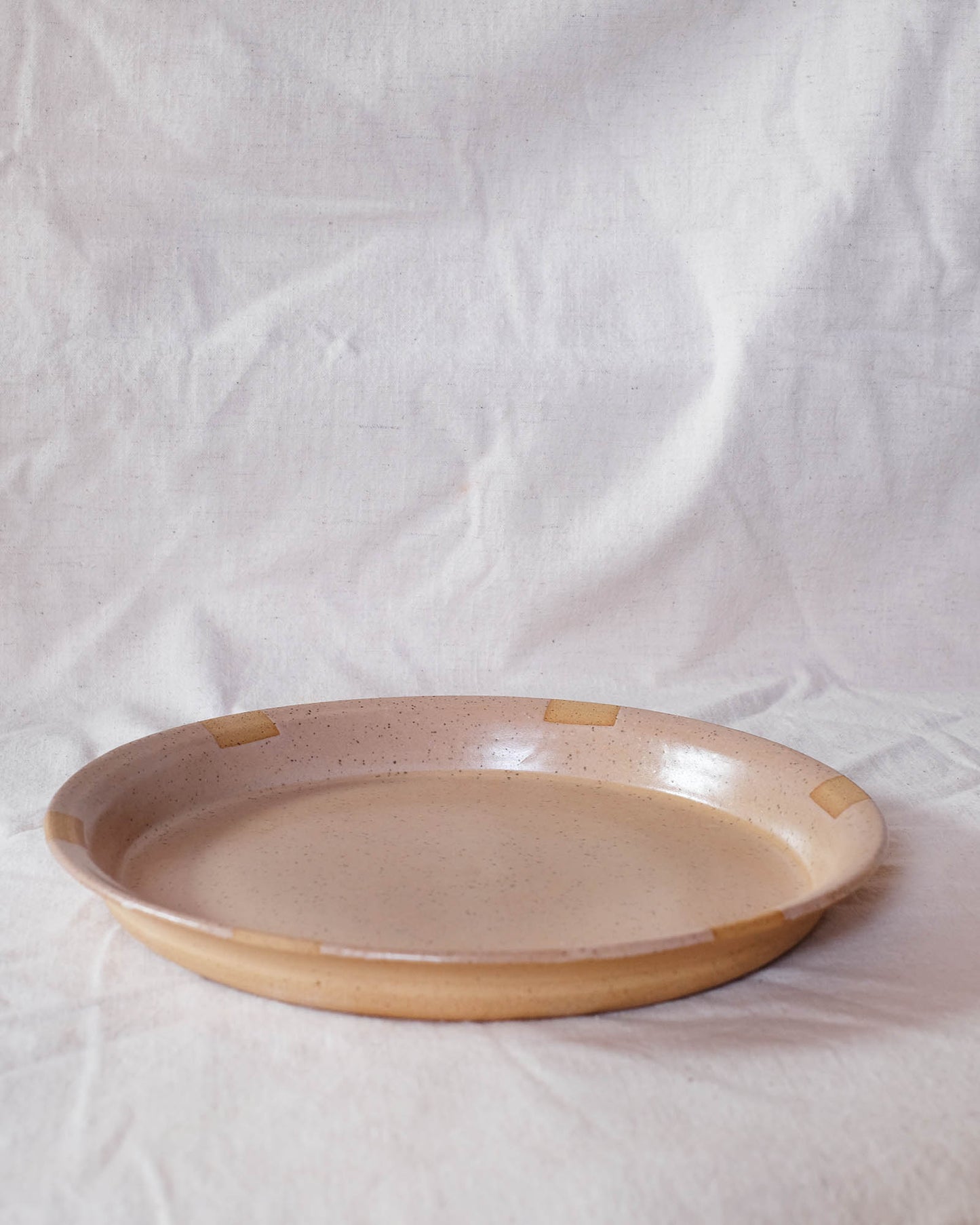 Apricot Serving Platter with Decorative Squares