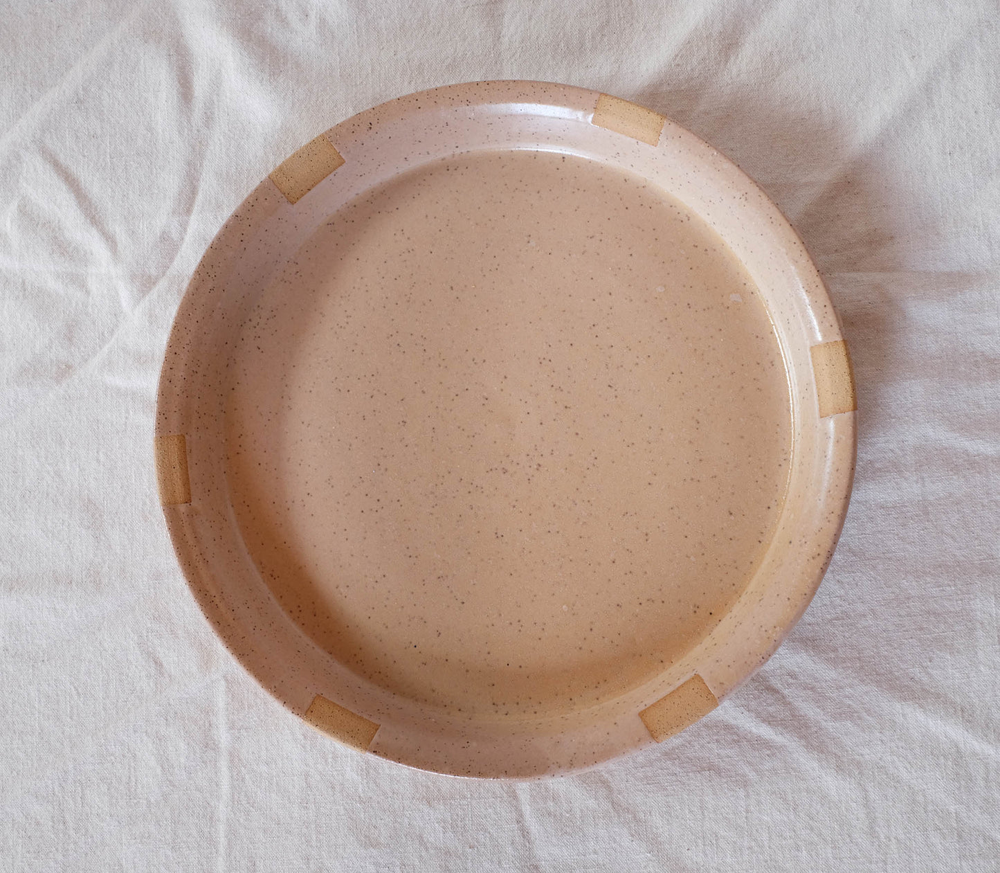 Apricot Serving Platter with Decorative Squares