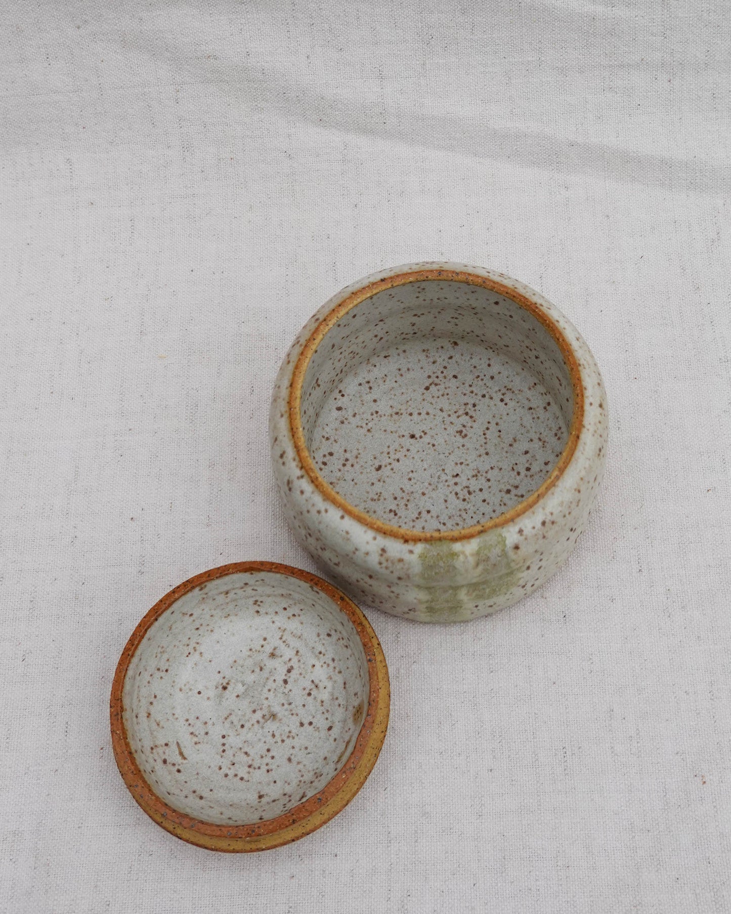 Lidded Jar, Cream and Green