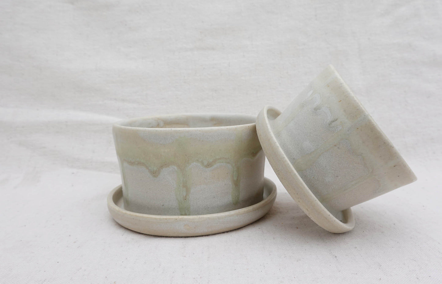 Subtle Stripes Planter with Saucer