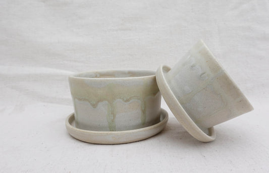 Subtle Stripes Planter with Saucer