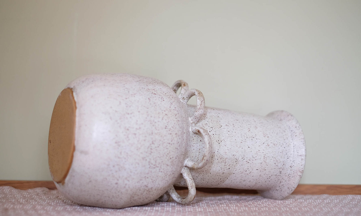 Creamy White Flower Loop Vase