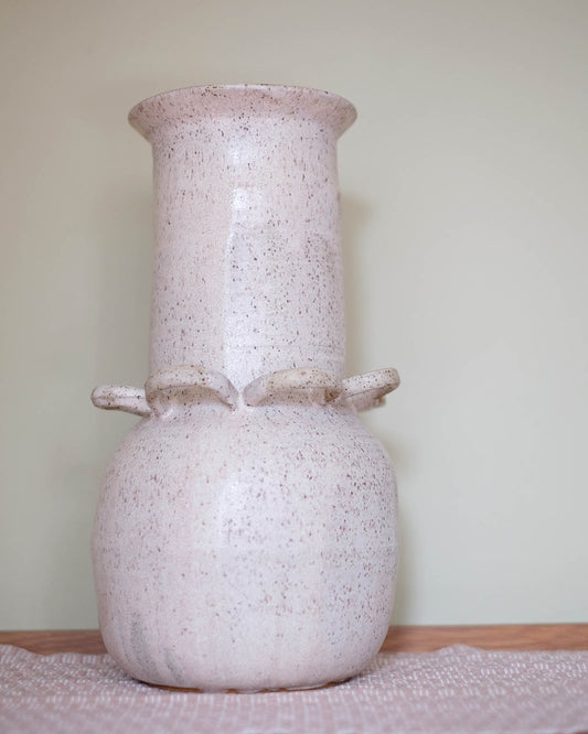 Creamy White Flower Loop Vase