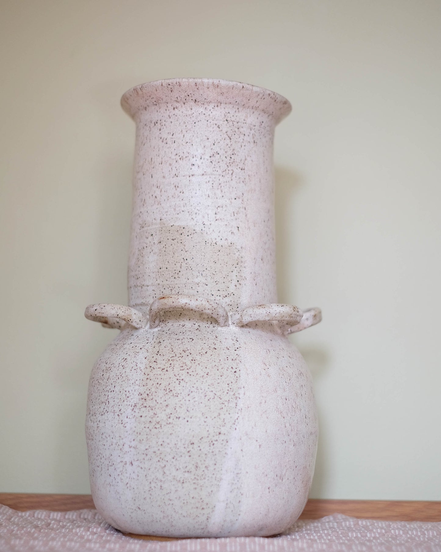 Creamy White Flower Loop Vase