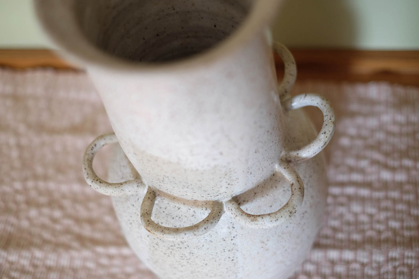 Creamy White Flower Loop Vase
