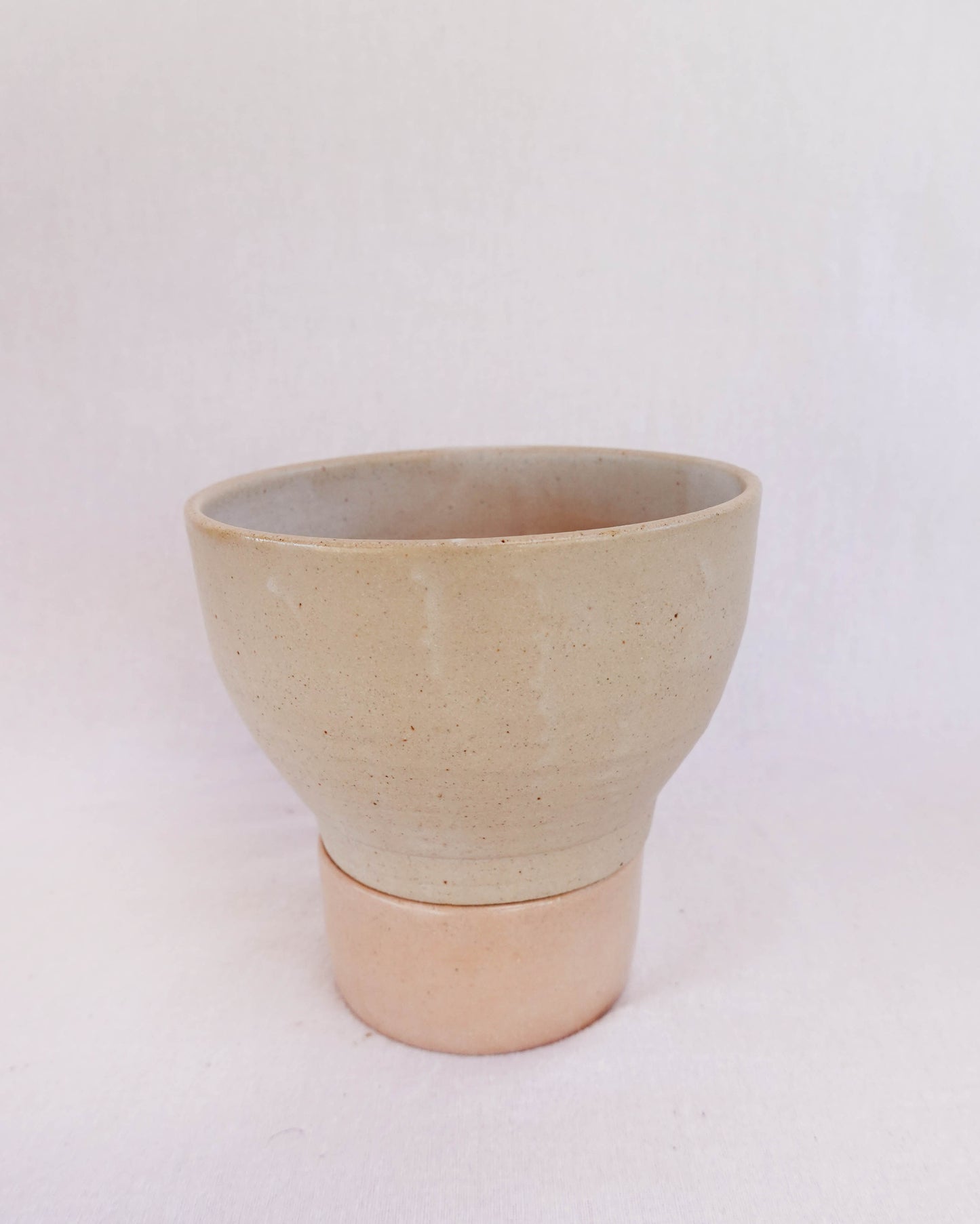 Two-Tone pedestal planter with drainage stand