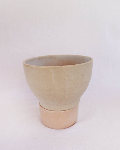 Two-Tone pedestal planter with drainage stand